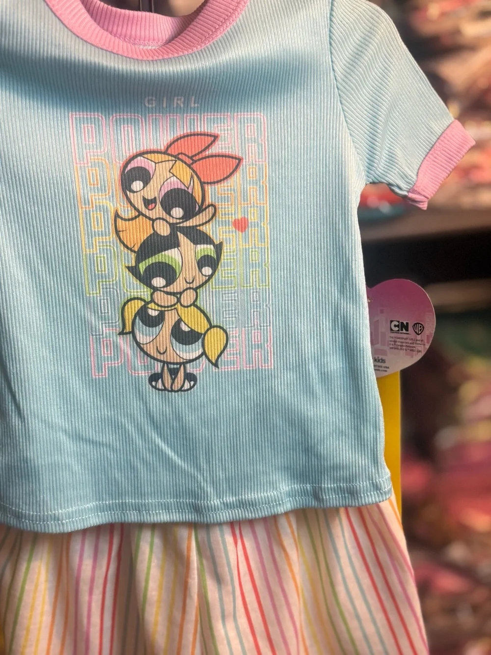 Powerpuff Girls Light Blue & Pink Kids Tee